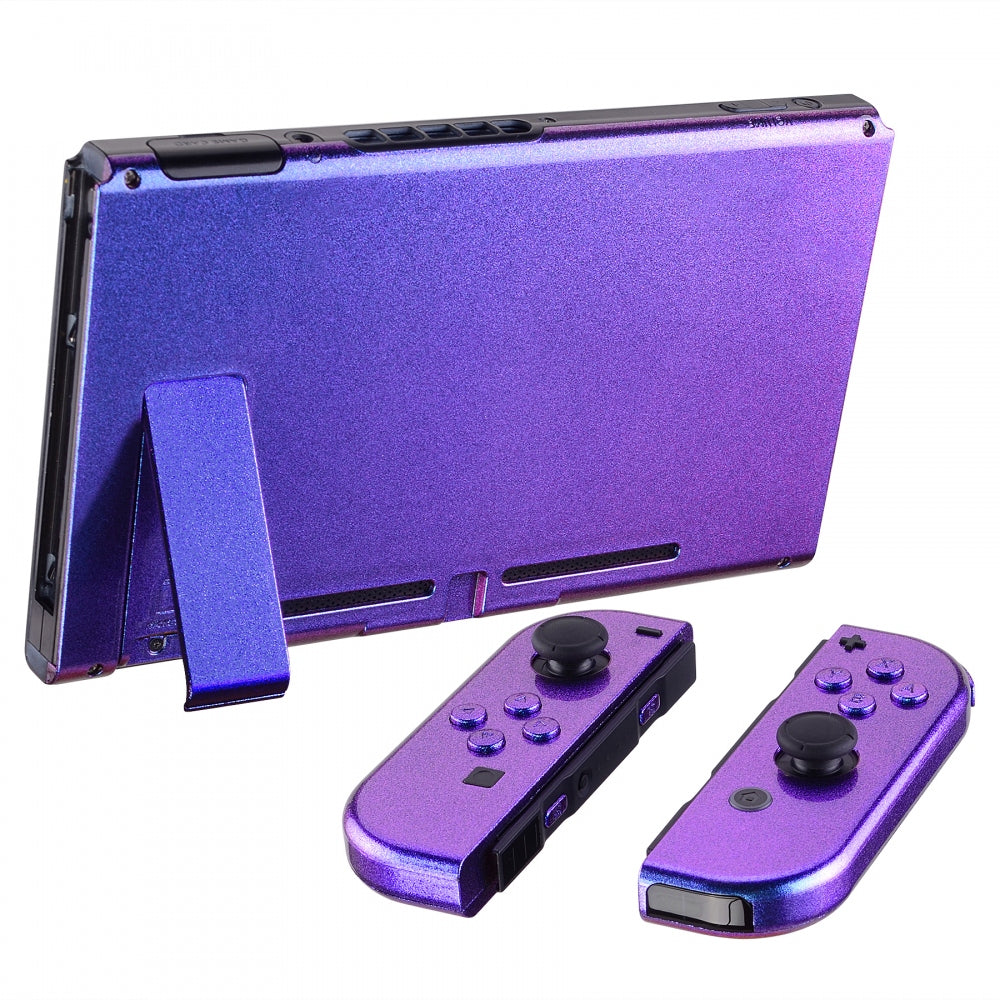 eXtremeRate Chameleon Glossy Purple Blue Back Plate for Nintendo