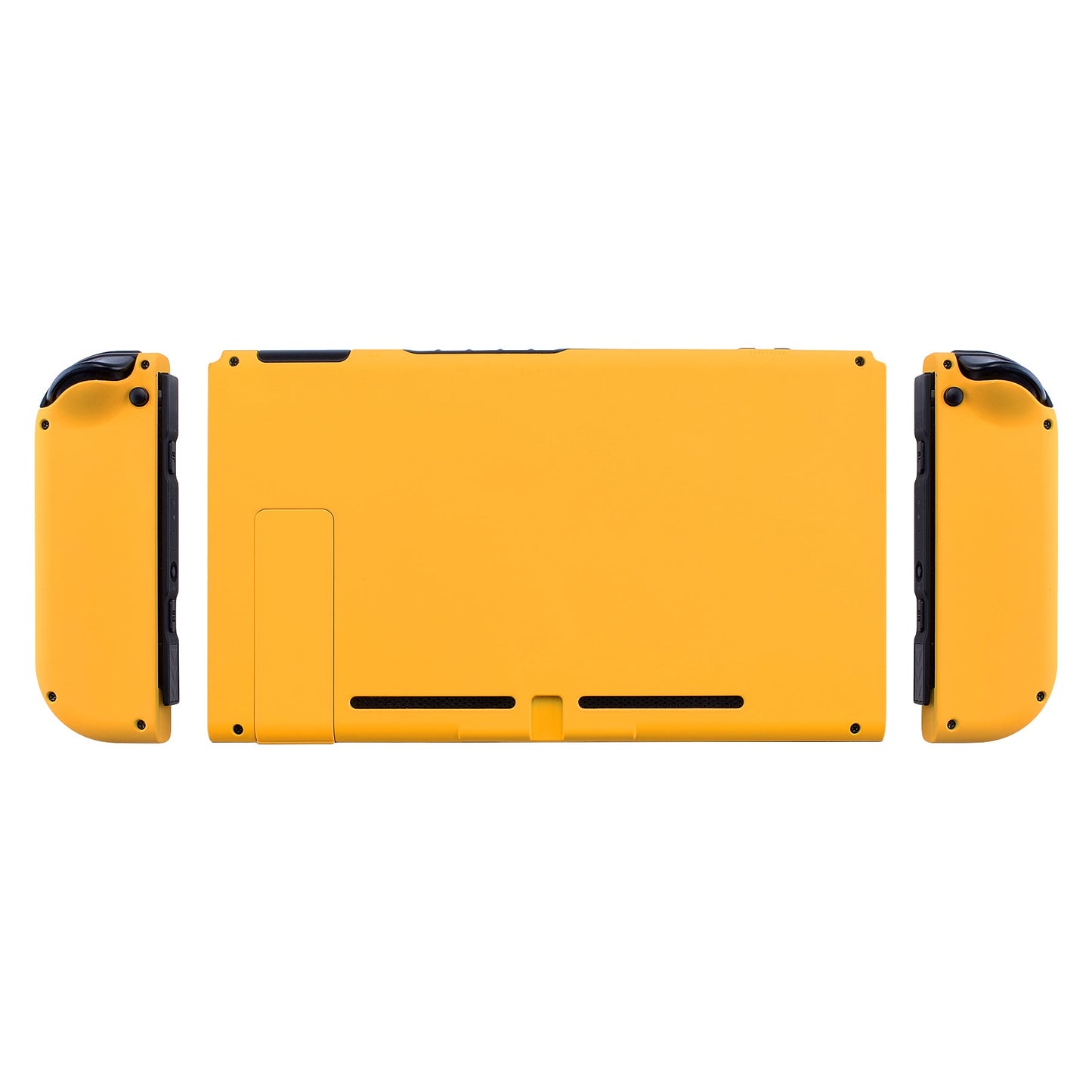 eXtremeRate Retail Soft Touch Grip Caution Yellow Handheld Console Back Plate, Joycon Handheld Controller Housing Shell With Full Set Buttons DIY Replacement Part for Nintendo Switch - QP305