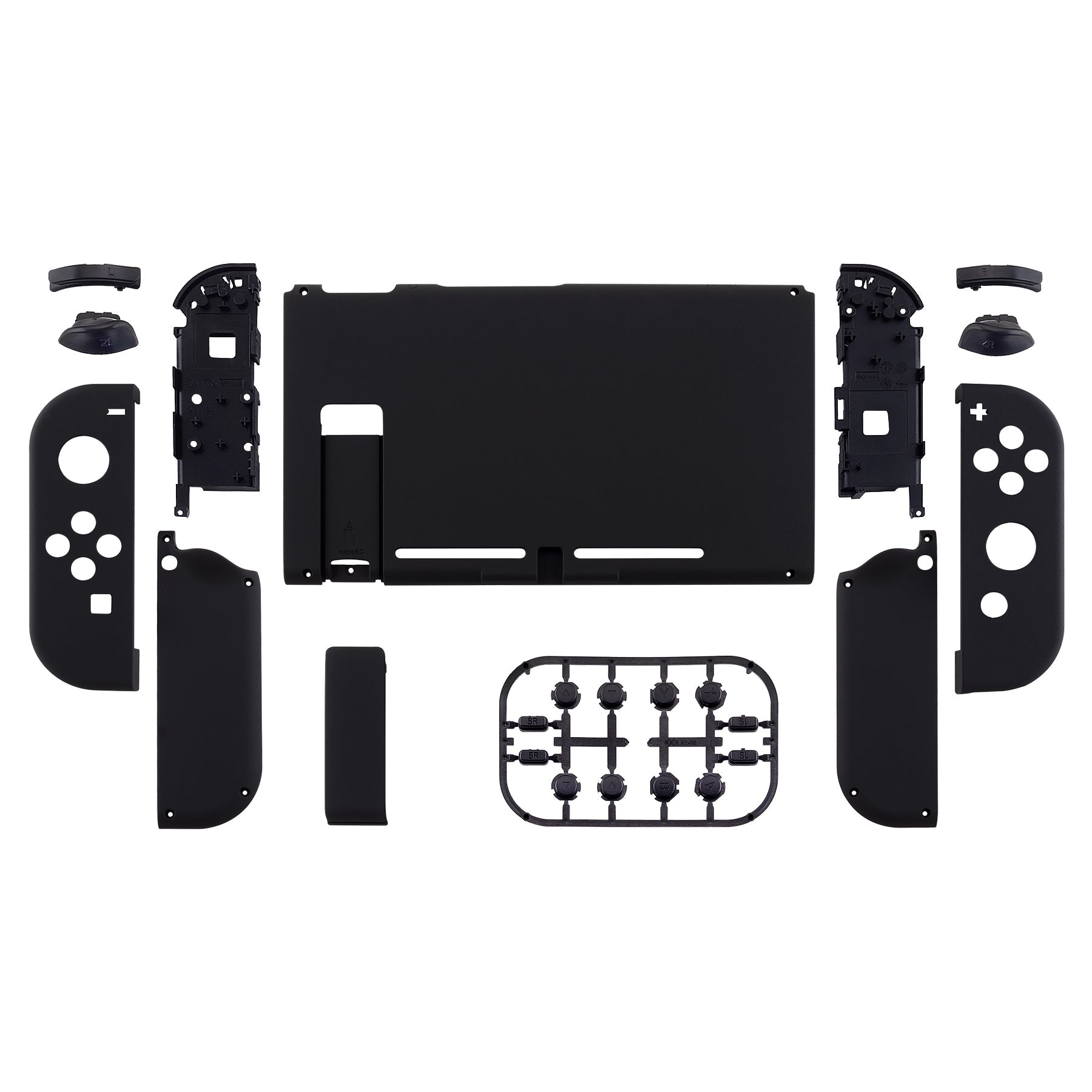 Nintendo Switch ブラック セット eXtremeRate Soft Touch Grip Back Plate for Nintendo Switch Console