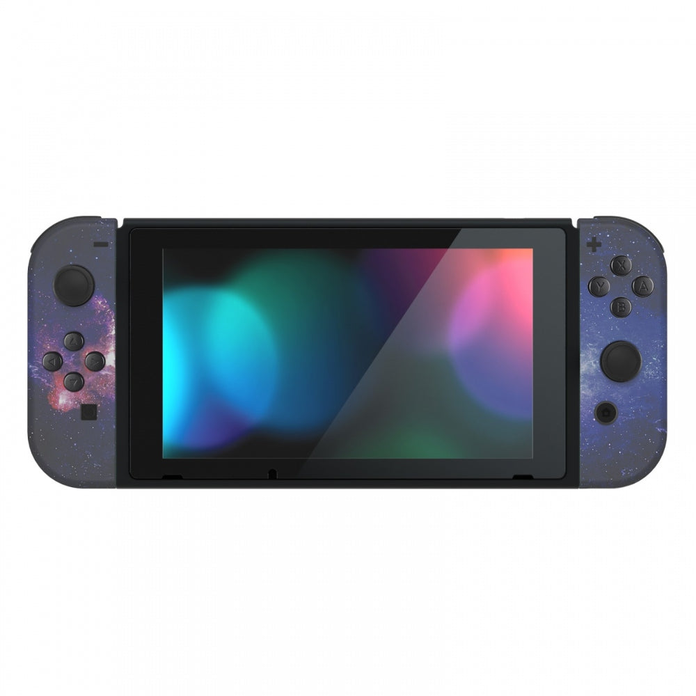 eXtremeRate Retail Nubula Galaxy Back Plate for Nintendo Switch Console, NS Joycon Handheld Controller Housing with Colorful Buttons, DIY Replacement Shell for Nintendo Switch - QT113