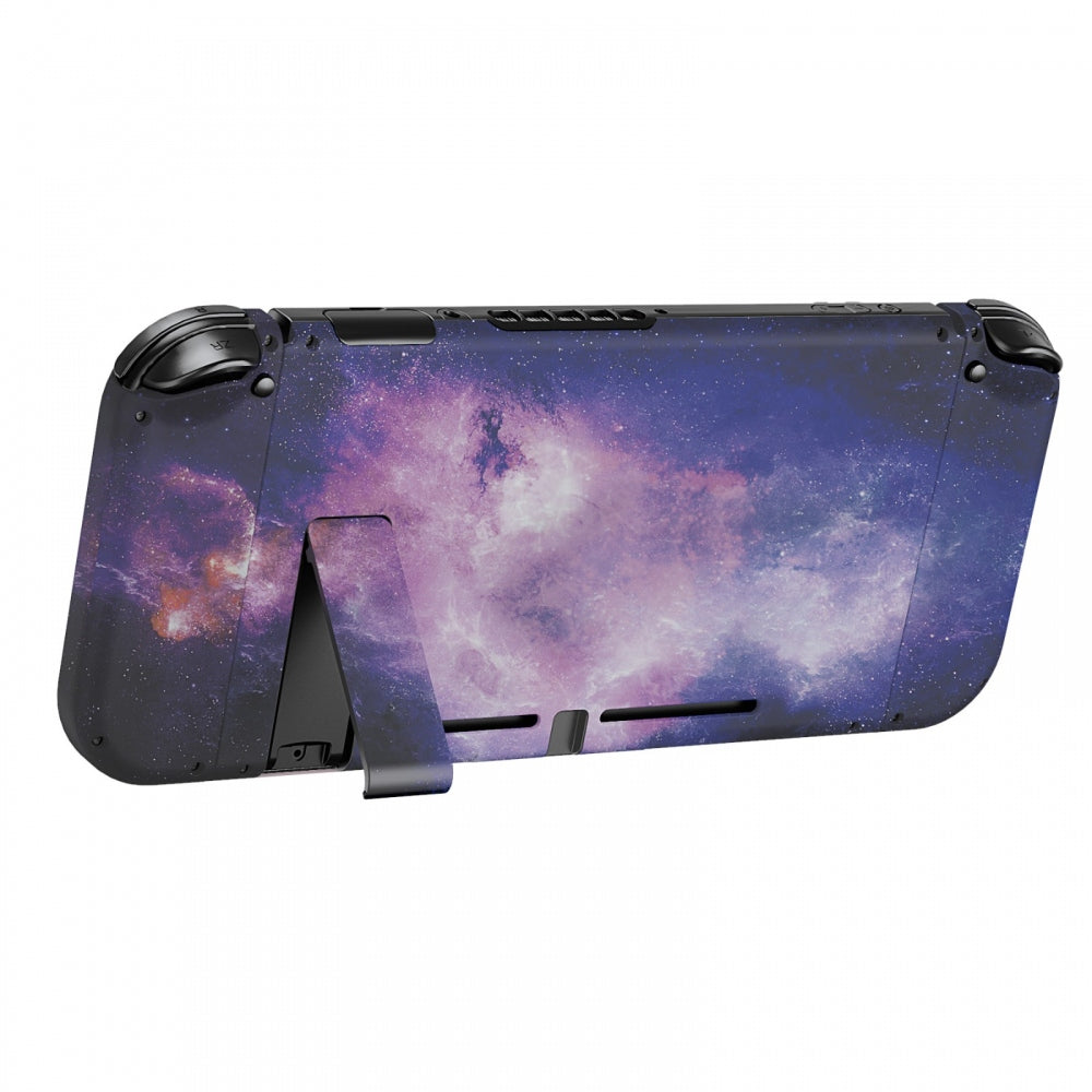 eXtremeRate Retail Nubula Galaxy Back Plate for Nintendo Switch Console, NS Joycon Handheld Controller Housing with Colorful Buttons, DIY Replacement Shell for Nintendo Switch - QT113