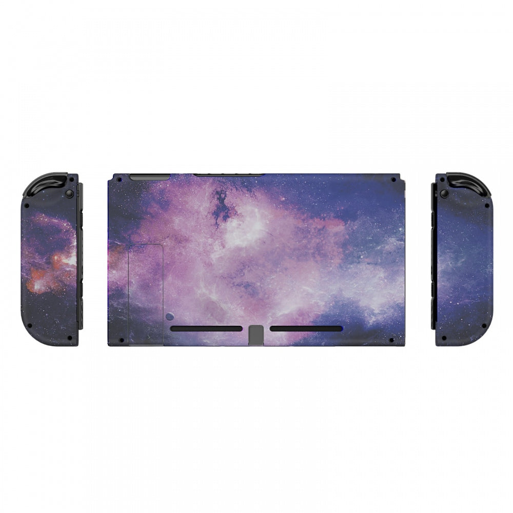 eXtremeRate Retail Nubula Galaxy Back Plate for Nintendo Switch Console, NS Joycon Handheld Controller Housing with Colorful Buttons, DIY Replacement Shell for Nintendo Switch - QT113