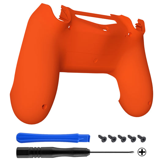 eXtremeRate Retail Orange Bottom Shell, Soft Touch Back Housing Case Cover, Game Improvement Replacement Parts for ps4 Slim Pro Controller JDM-040, JDM-050 and JDM-055 - SP4BP04