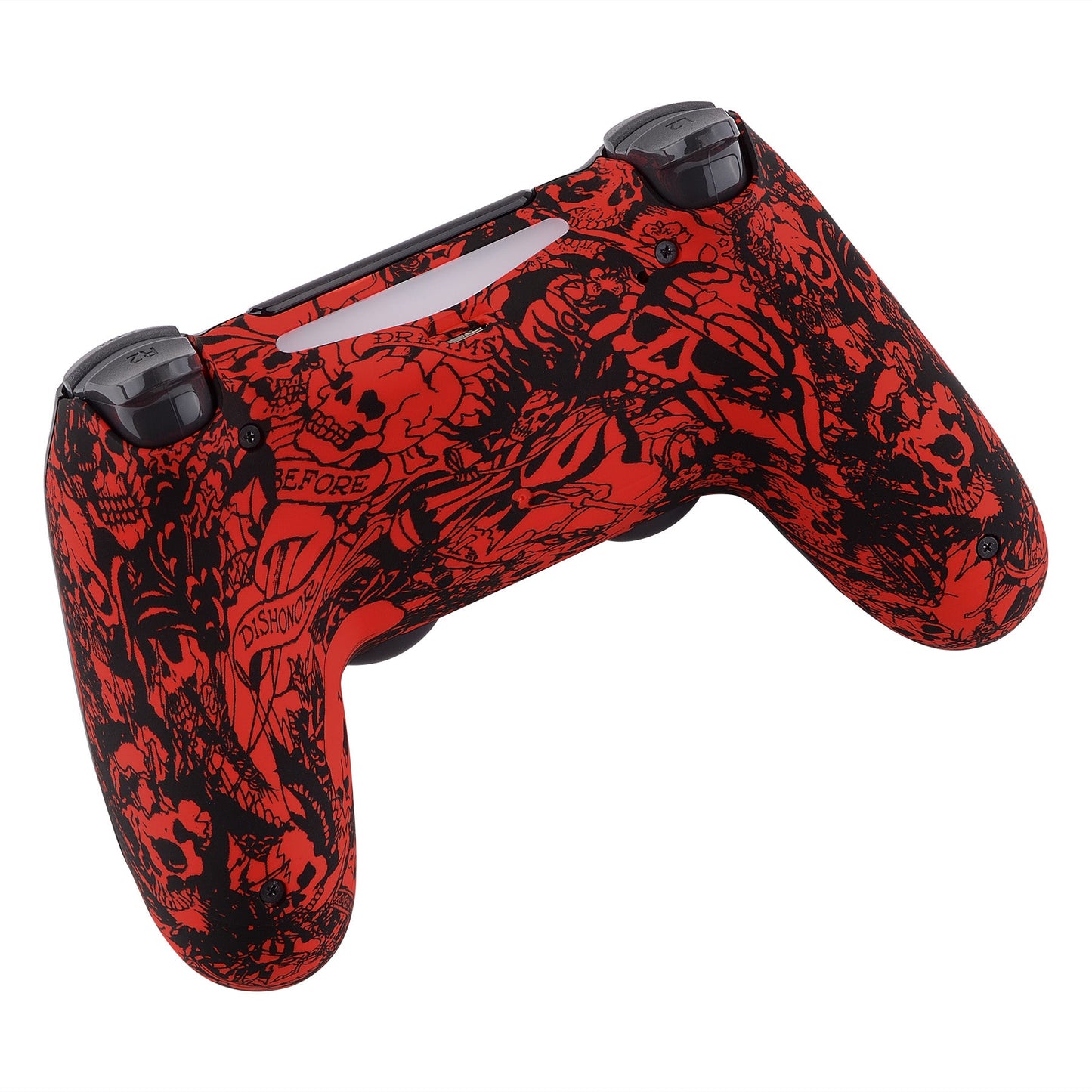 eXtremeRate Retail Demons and Monsters Bottom Shell, Soft Touch Back Housing Case Cover, Game Improvement Replacement Parts for ps4 Slim Pro Controller JDM-040, JDM-050 and JDM-055 - SP4BS04