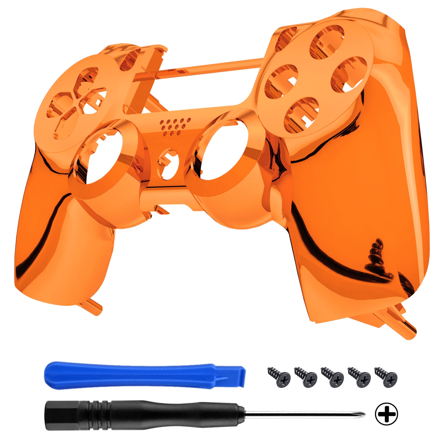 eXtremeRate Chrome Orange Edition Custom Front Housing Shell