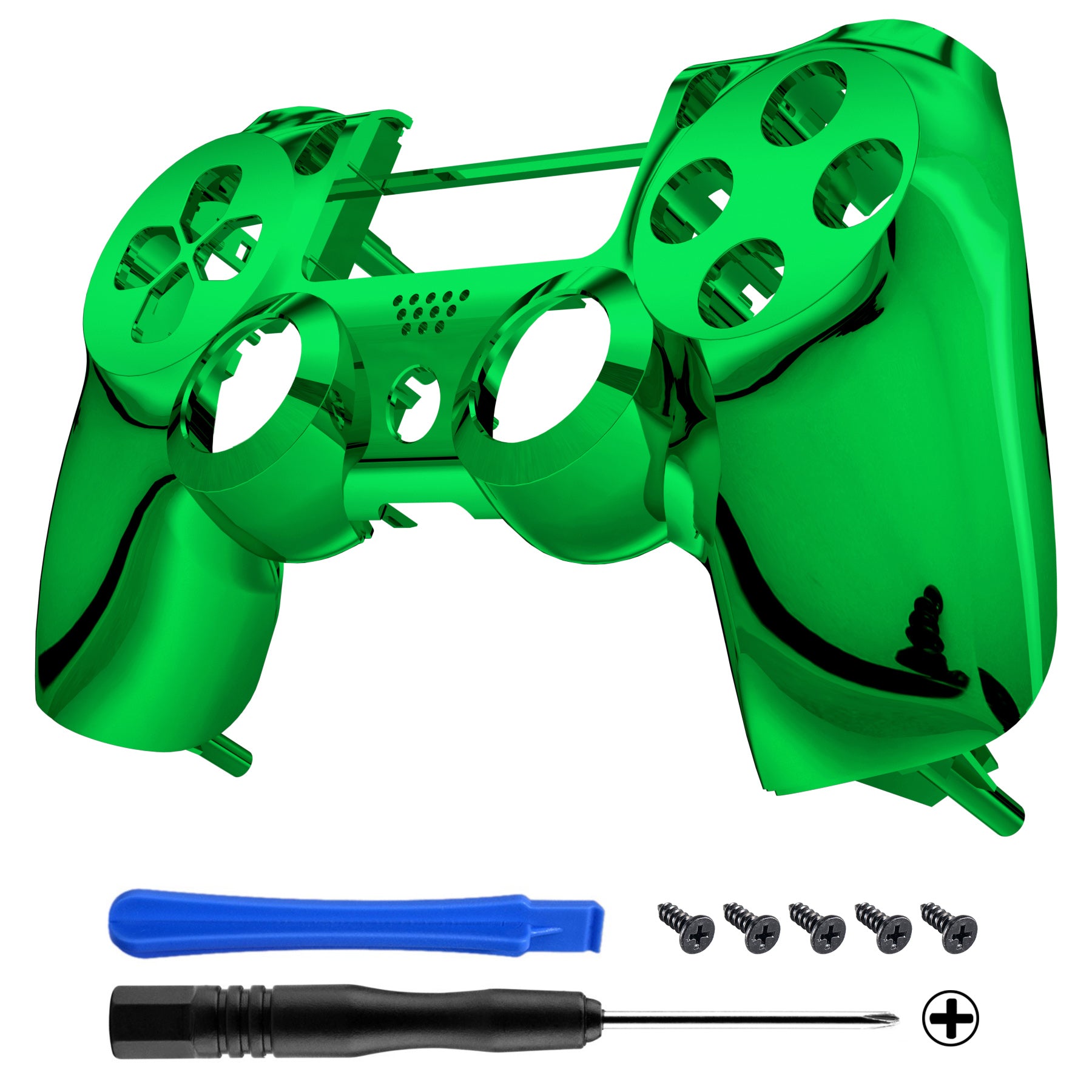 eXtremeRate Chrome Green Edition Custom Front Housing Shell
