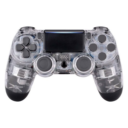 eXtremeRate Retail Transparent Crystal Clear Front Housing Shell Faceplate Cover for ps4 Slim ps4 Pro Controller (CUH-ZCT2 JDM-040 JDM-050 JDM-055) - SP4FM01G