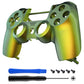 eXtremeRate Retail Green and Gold Chameleon Front Housing Shell Faceplate for ps4 Slim Pro Controller (CUH-ZCT2 JDM-040 JDM-050 JDM-055) - SP4FP02