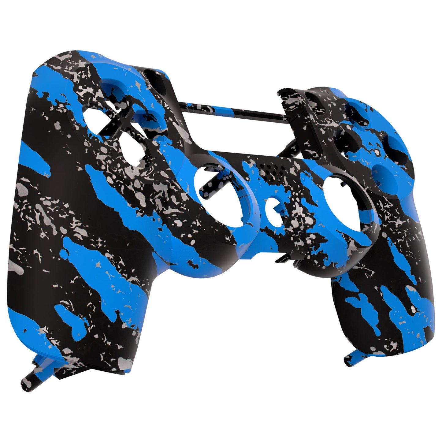 eXtremeRate Retail Blue Coating Splash Faceplate Cover Front Housing Shell Case Soft Touch Replacement Kit for ps4 Pro Slim Controller (CUH-ZCT2 JDM-040 JDM-050 JDM-055) - SP4FS09