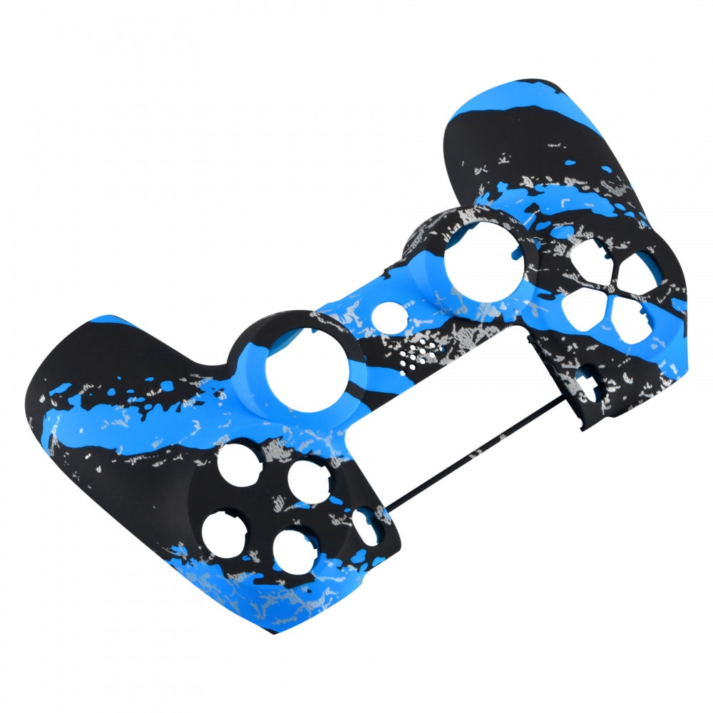 eXtremeRate Retail Blue Coating Splash Faceplate Cover Front Housing Shell Case Soft Touch Replacement Kit for ps4 Pro Slim Controller (CUH-ZCT2 JDM-040 JDM-050 JDM-055) - SP4FS09