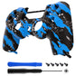 eXtremeRate Retail Blue Coating Splash Faceplate Cover Front Housing Shell Case Soft Touch Replacement Kit for ps4 Pro Slim Controller (CUH-ZCT2 JDM-040 JDM-050 JDM-055) - SP4FS09