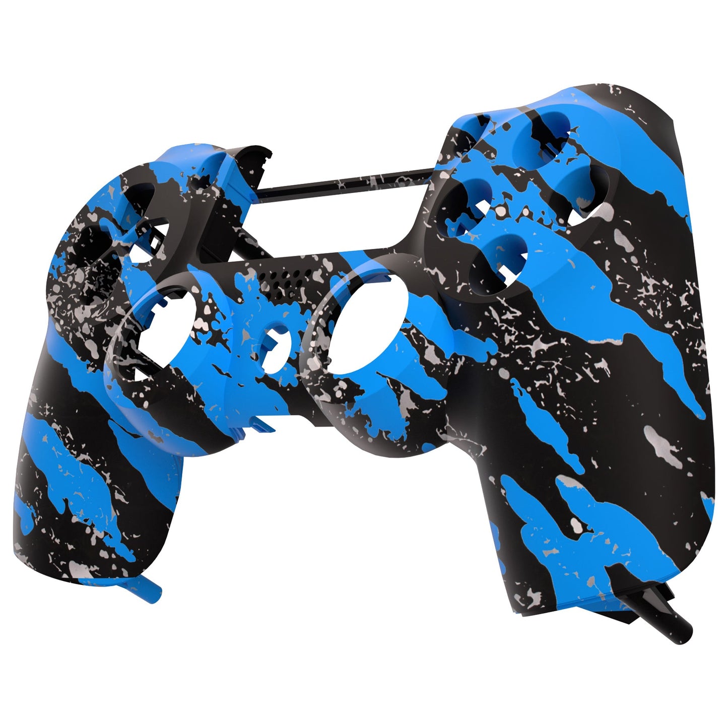 eXtremeRate Retail Blue Coating Splash Faceplate Cover Front Housing Shell Case Soft Touch Replacement Kit for ps4 Pro Slim Controller (CUH-ZCT2 JDM-040 JDM-050 JDM-055) - SP4FS09