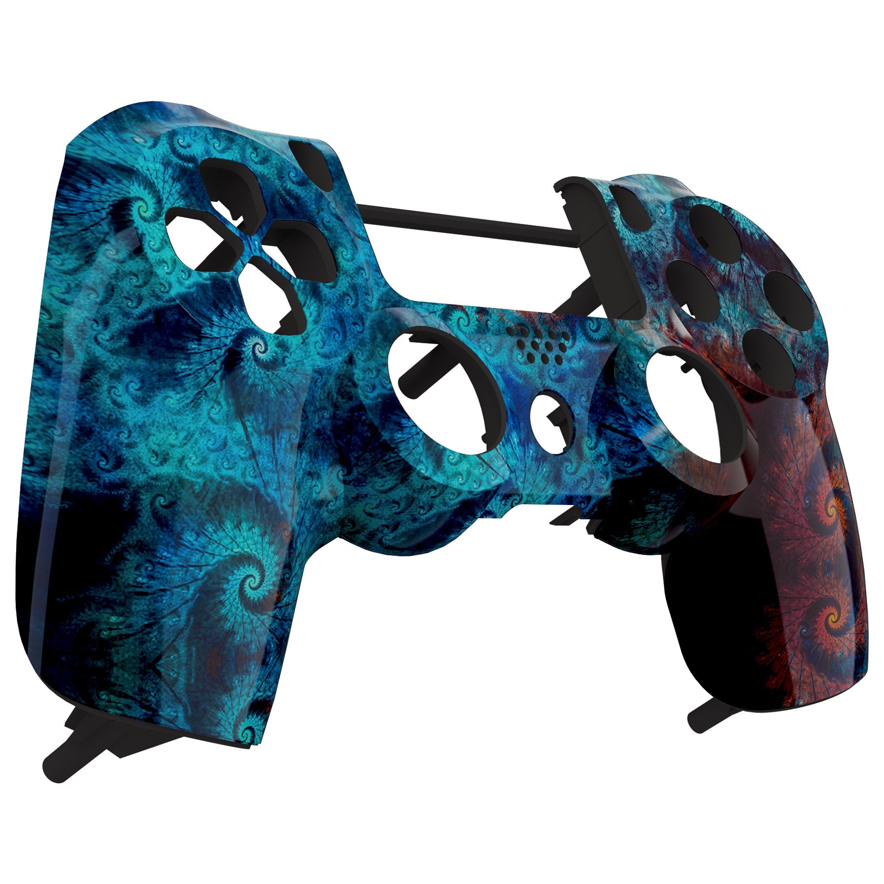 eXtremeRate Retail Spiral Patterned Front Housing Shell Case, Faceplate Cover Replacement Kit for ps4 Slim ps4 Pro CUH-ZCT2 JDM-040 JDM-050 JDM-055 Controller - SP4FT47