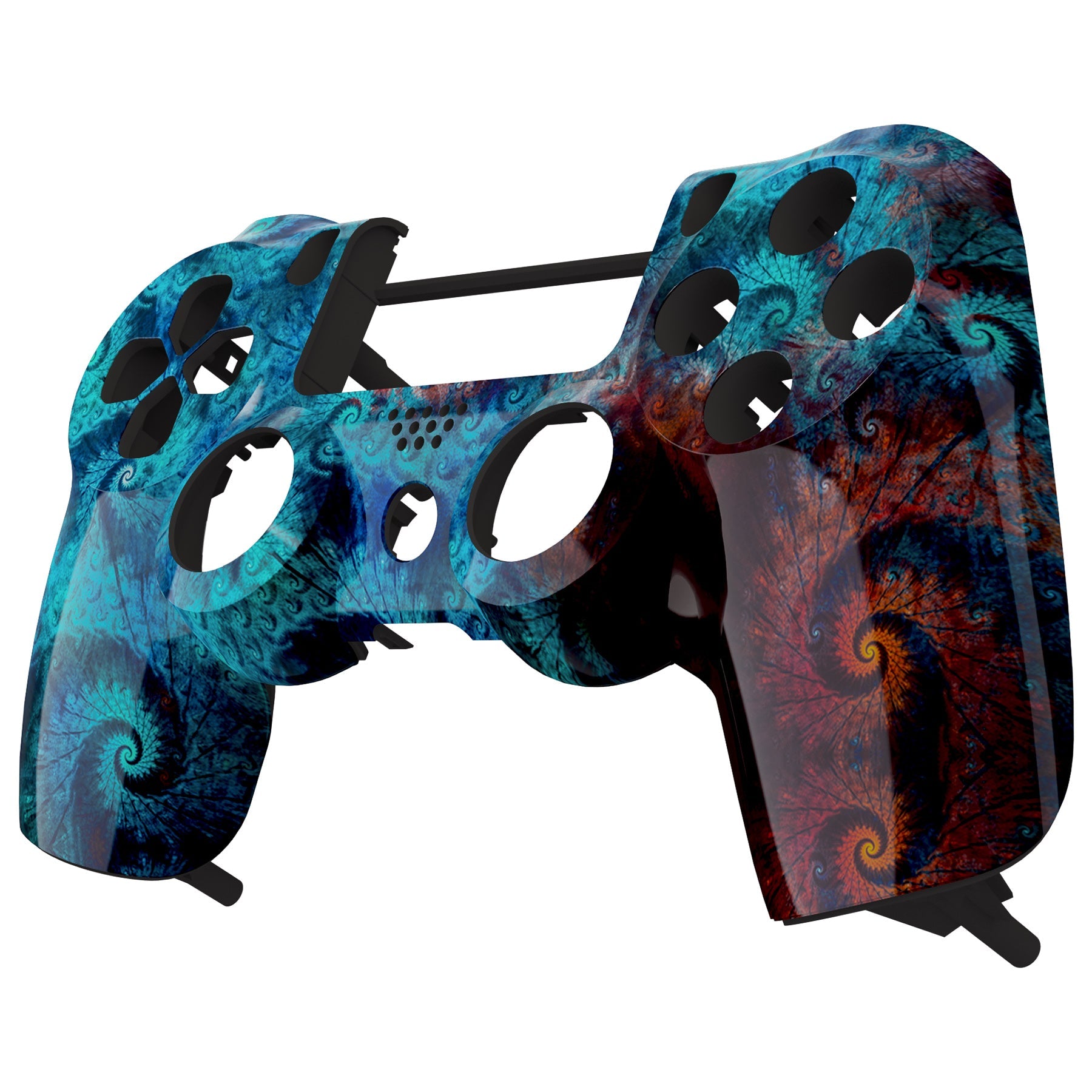 eXtremeRate Retail Spiral Patterned Front Housing Shell Case, Faceplate Cover Replacement Kit for ps4 Slim ps4 Pro CUH-ZCT2 JDM-040 JDM-050 JDM-055 Controller - SP4FT47