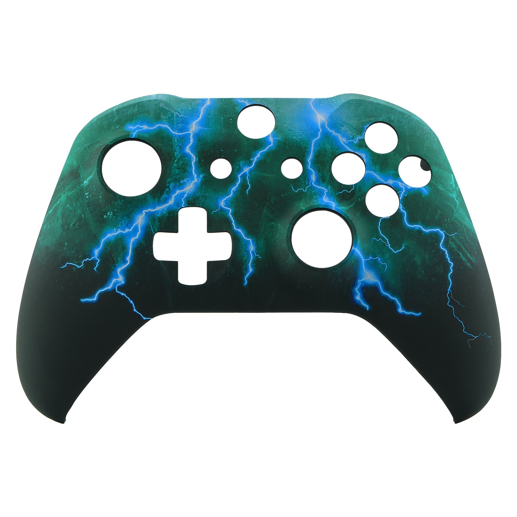 eXtremeRate Green Storm Thunder Patterned Front Housing Shell Case