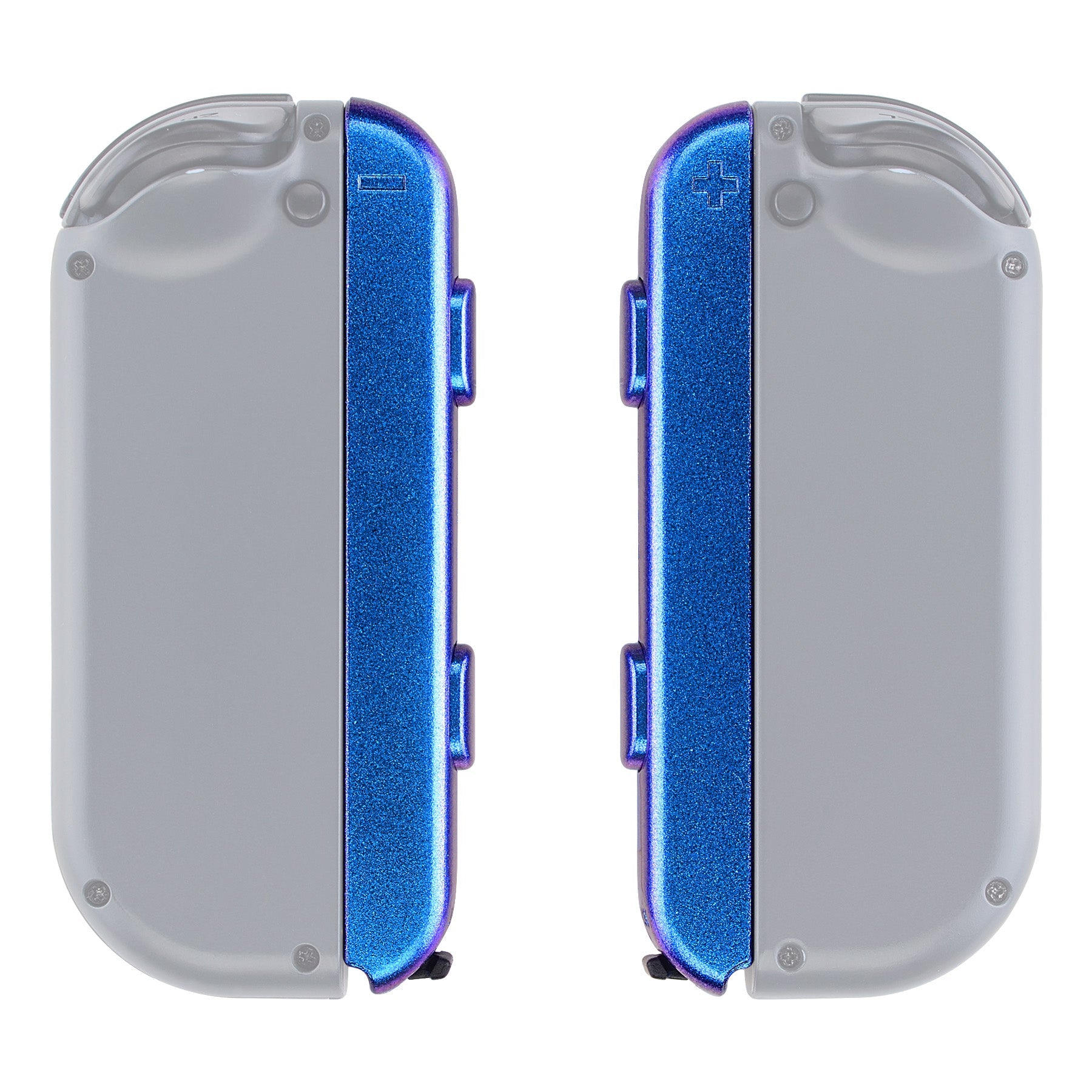 eXtremeRate Retail Chameleon Purple Glossy Replacement shell for Nintendo Switch Joycon Strap, Custom JoyCon Wrist Strap Housing Buttons for Nintendo Switch - 2 Pack - UEP301