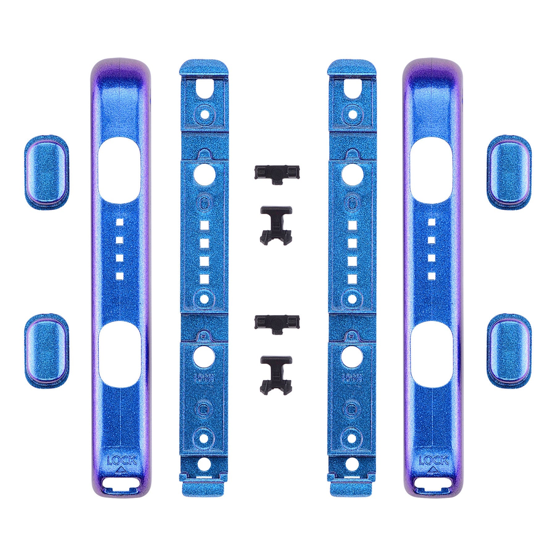 eXtremeRate Retail Chameleon Purple Glossy Replacement shell for Nintendo Switch Joycon Strap, Custom JoyCon Wrist Strap Housing Buttons for Nintendo Switch - 2 Pack - UEP301