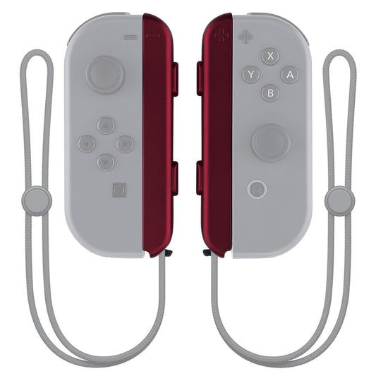 eXtremeRate Retail Scarlet Red Soft Touch Replacement shell for Nintendo Switch Joycon Strap, Custom Joy-Con Wrist Strap Housing Buttons for Nintendo Switch - 2 Pack - UEP302