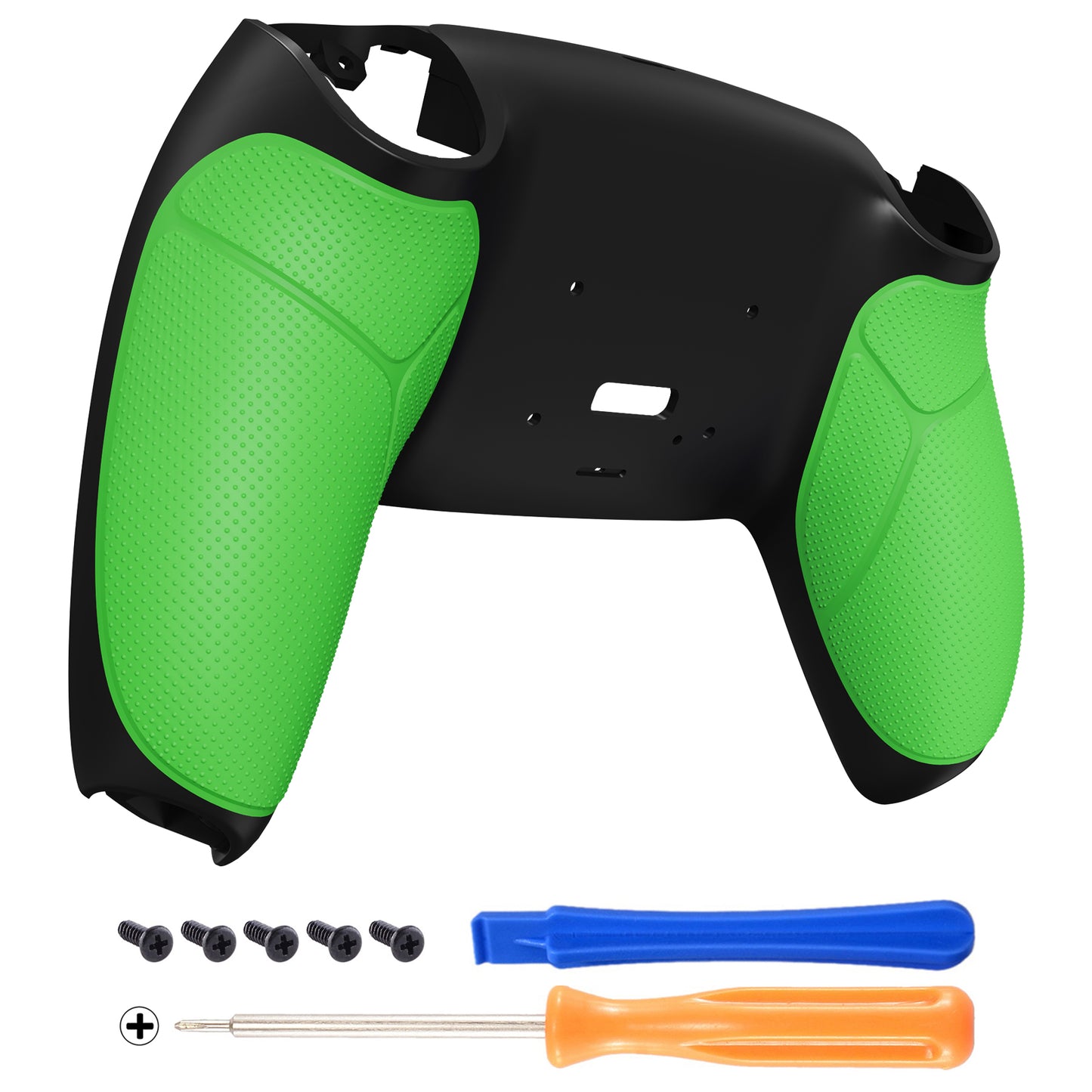 eXtremeRate Retail Green Performance Rubberized Grip Redesigned Back Shell for PS5 Controller eXtremerate RISE Remap Kit - Controller & RISE Remap Board NOT Included - UPFU6004