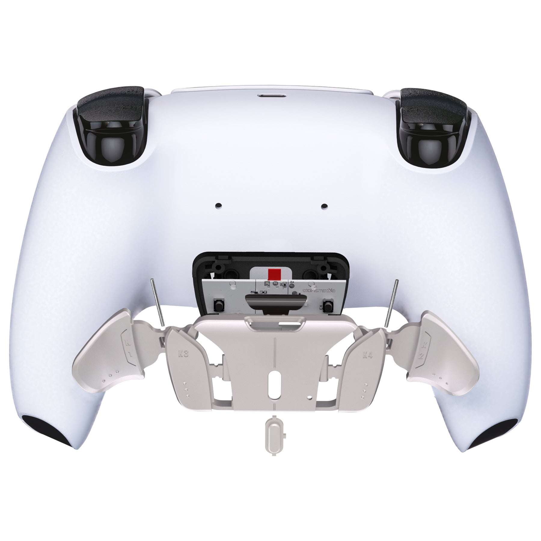 eXtremeRate Retail Turn RISE & RISE4 to RISE4 RMB Kit – Silver Real Metal Buttons (RMB) Version K1 K2 K3 K4 Back Buttons Housing & Remap PCB Board for PS5 Controller eXtremeRate RISE & RISE4 Remap kit - VPFJ7001