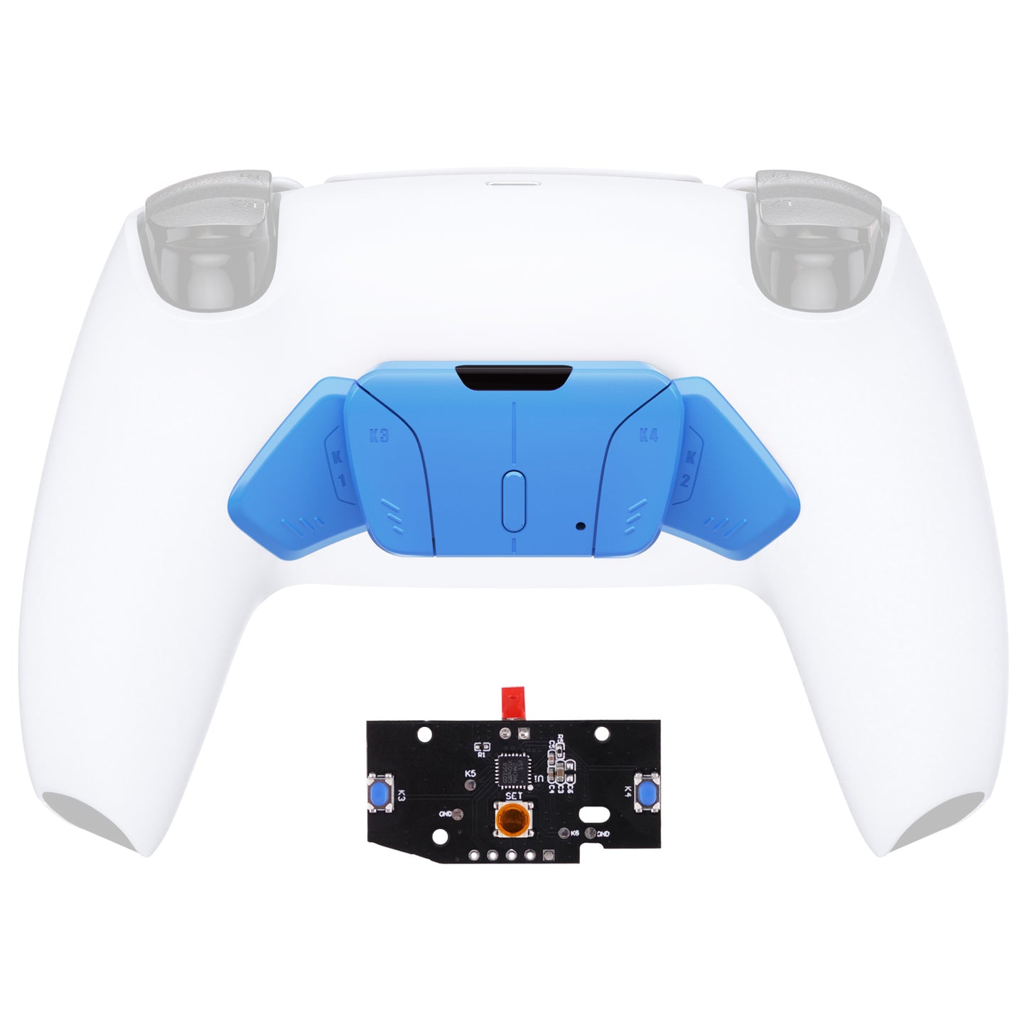 eXtremeRate Retail Turn RISE to RISE4 Kit - Redesigned Starlight Blue K1 K2 K3 K4 Back Buttons Housing & Remap PCB Board for ps5 Controller eXtremeRate RISE & RISE4 Remap kit - Controller & Other RISE Accessories NOT Included - VPFM5005P