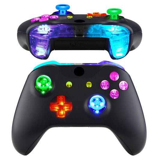 eXtremeRate Retail Multi-Colors Luminated Bumpers Triggers Dpad Thumbsticks Start Back ABXY Action Buttons, DTFS (DTF 2.0 ) LED Kit for Xbox One S/X Controller (Model 1708) - Controller NOT Included - X1LED03