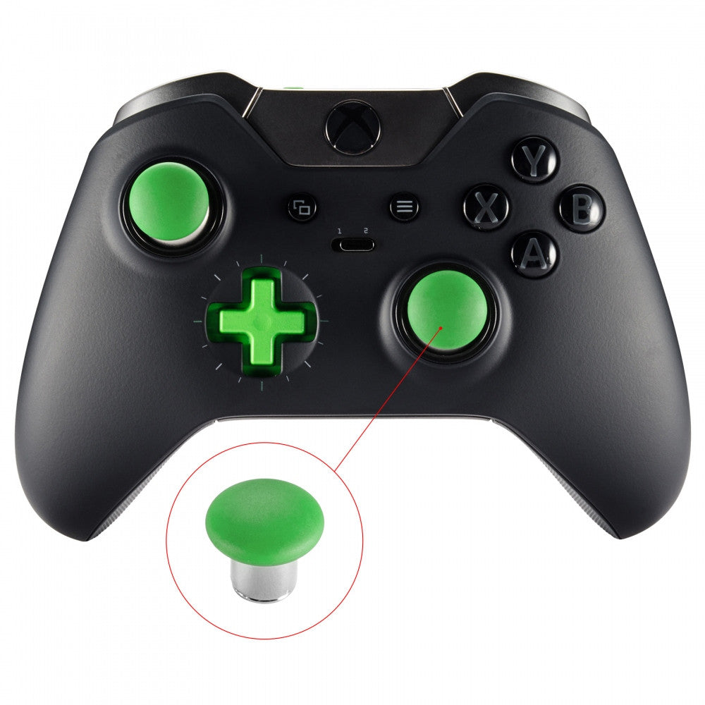 eXtremeRate Retail Green Metal Magnetic Thumbsticks with Carry Case for Xbox One Elite PS 4 Slim-XOJ2021