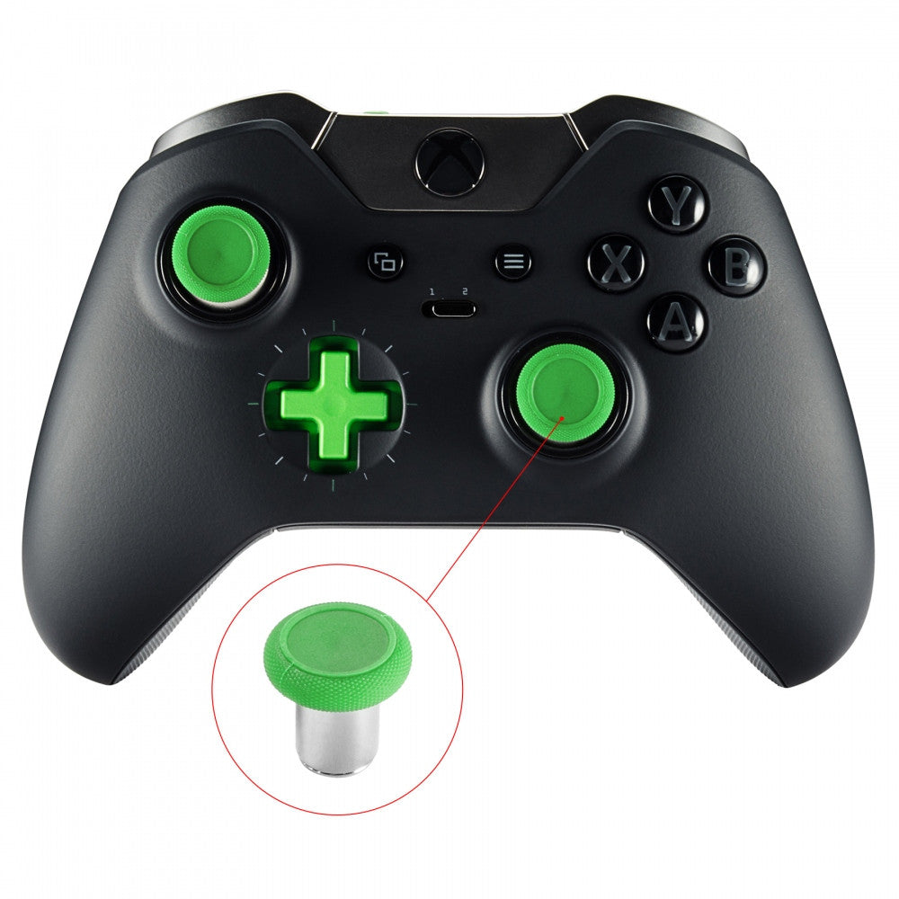 eXtremeRate Retail Green Metal Magnetic Thumbsticks with Carry Case for Xbox One Elite PS 4 Slim-XOJ2021