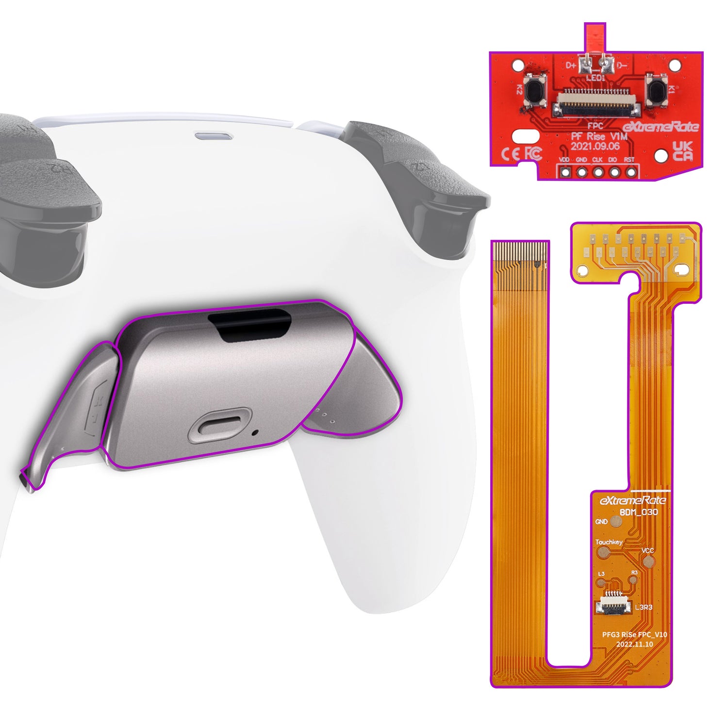 Real Metal Buttons (RMB) Version Rise Remap kit for PS5 Controller BDM-030/040/050