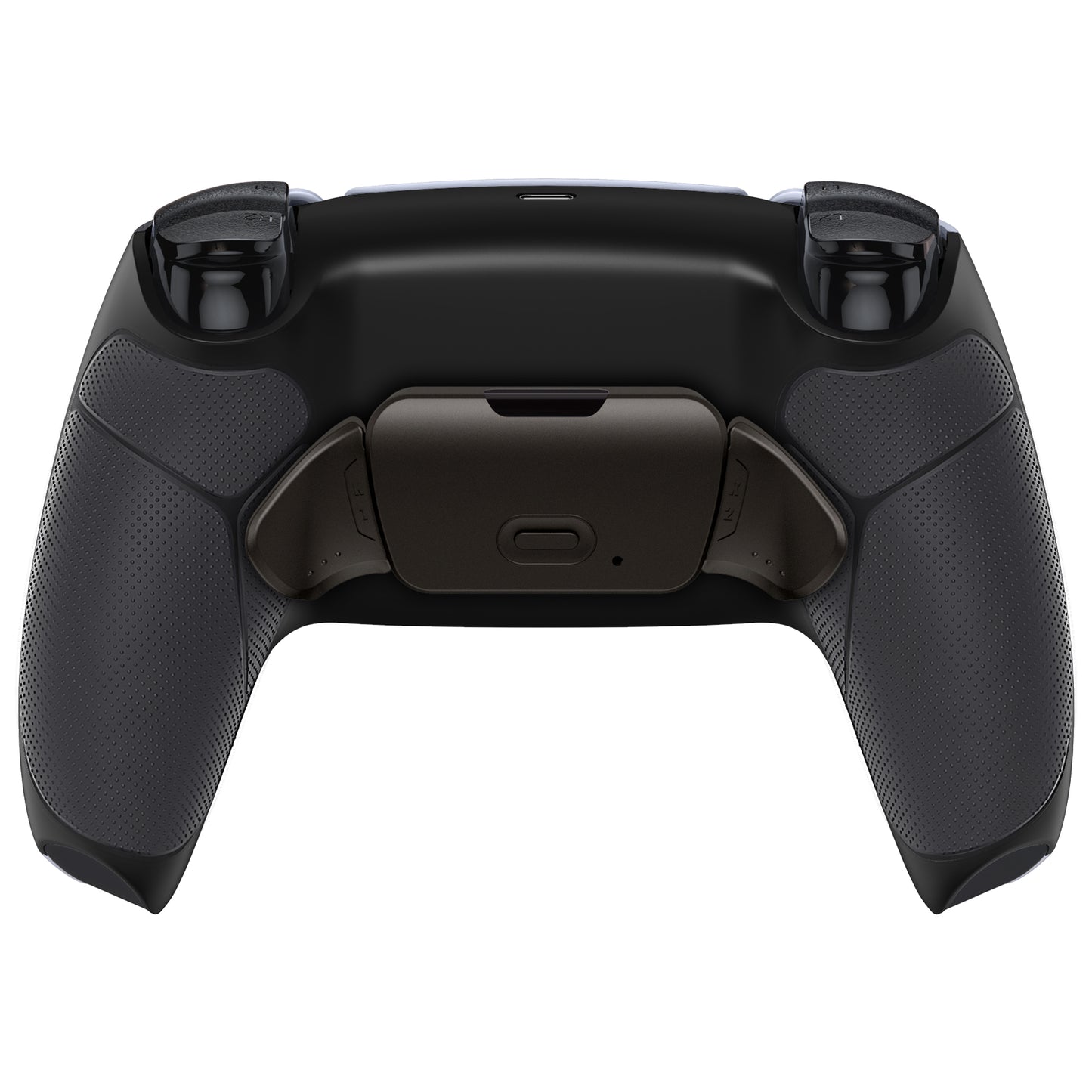 eXtremeRate Retail Black Real Metal Buttons (RMB) Version RISE Remap Kit for PS5 Controller BDM-030 with Black Rubberized Grip Back Shell, Upgraded Remappable Back Buttons Attachment for PS5 Controller - XPFJ7005G3
