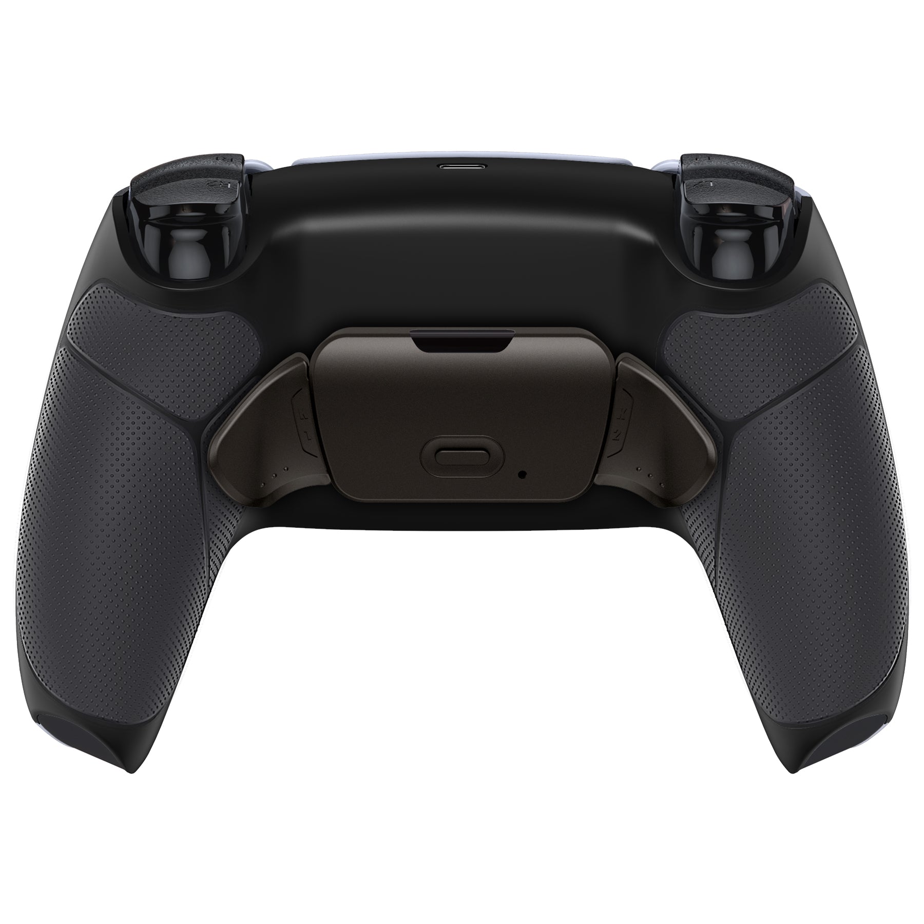 eXtremeRate Retail Black Real Metal Buttons (RMB) Version RISE Remap Kit for PS5 Controller BDM-030 with Black Rubberized Grip Back Shell, Upgraded Remappable Back Buttons Attachment for PS5 Controller - XPFJ7005G3