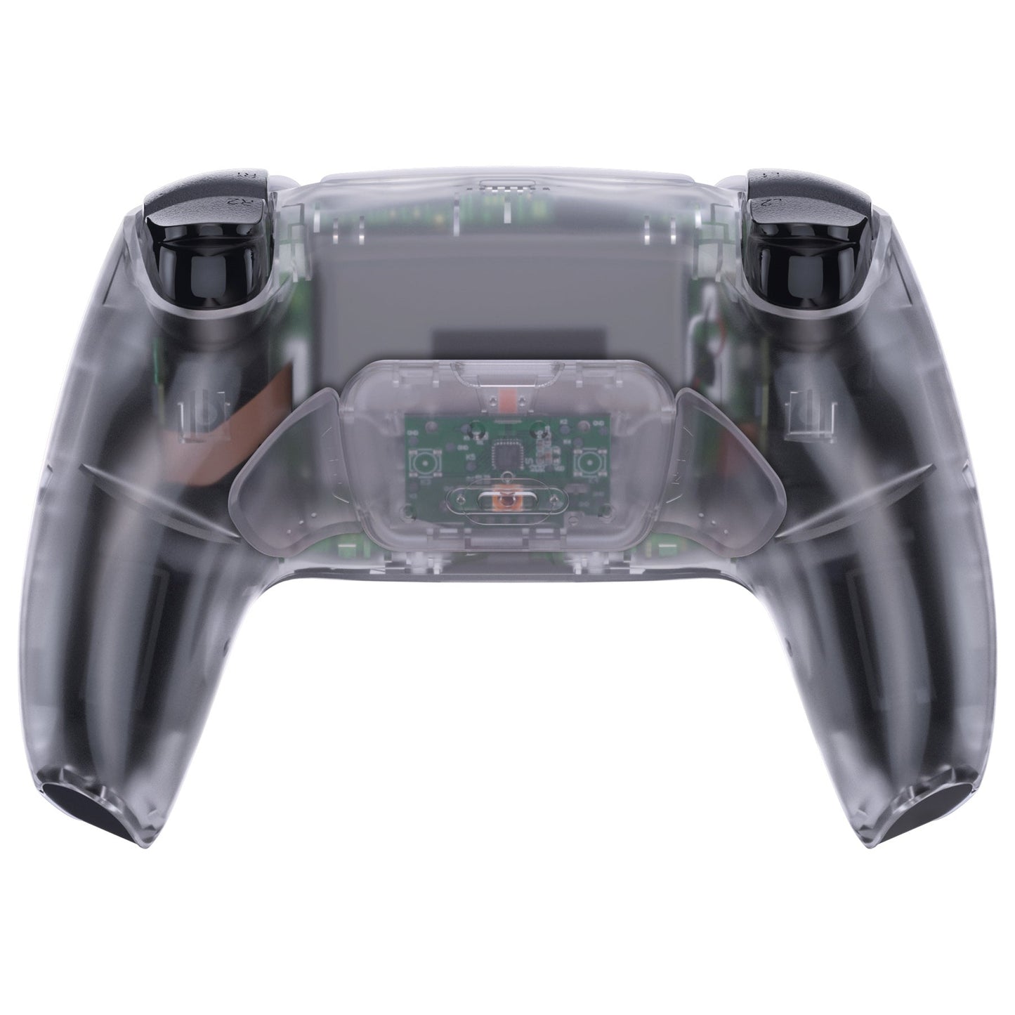 eXtremeRate Retail Clear Back Paddles Remappable Rise Remap Kit for ps5 Controller with Upgrade Board & Redesigned Back Shell & Back Buttons Attachment for ps5 Controller BDM-010 & BDM-020 - XPFM5001G2