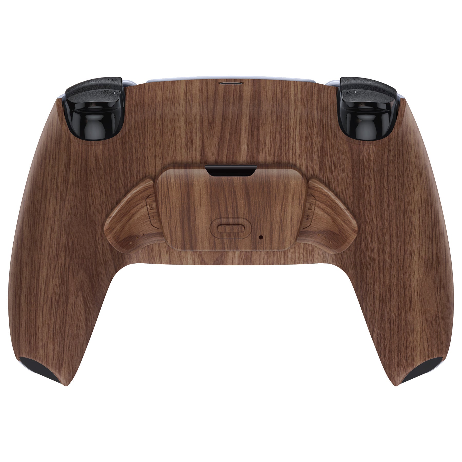 eXtremeRate Retail Wood Grain Back Paddles Remappable Rise Remap Kit with Upgrade Board & Redesigned Back Shell & Back Buttons Attachment for PS5 Controller BDM-010 & BDM-020 - XPFS2001G2