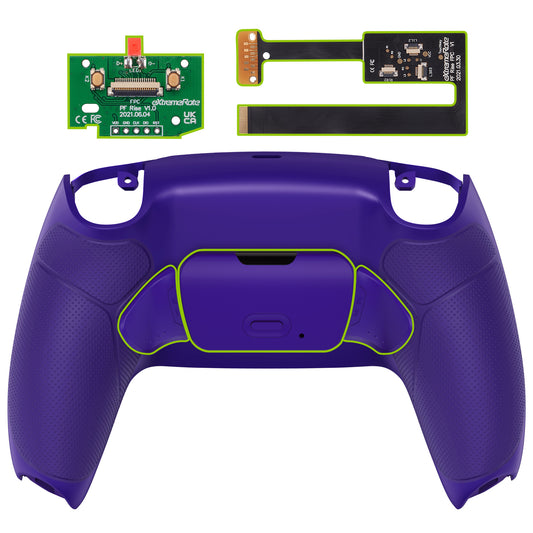 eXtremeRate Retail Galactic Purple Rubberized Grip  Back Paddles Remappable Rise Remap Kit with Upgrade Board & Redesigned Back Shell & Back Buttons Attachment for PS5 Controller BDM-010 & BDM-020 - XPFU6007