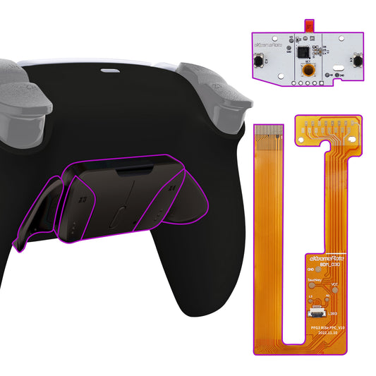 eXtremeRate Retail Black Remappable Real Metal Buttons (RMB) Version RISE4 Remap Kit for PS5 Controller BDM-030, Upgrade Board & Redesigned Back Shell & 4 Back Buttons for PS5 Controller - YPFJ7005G3