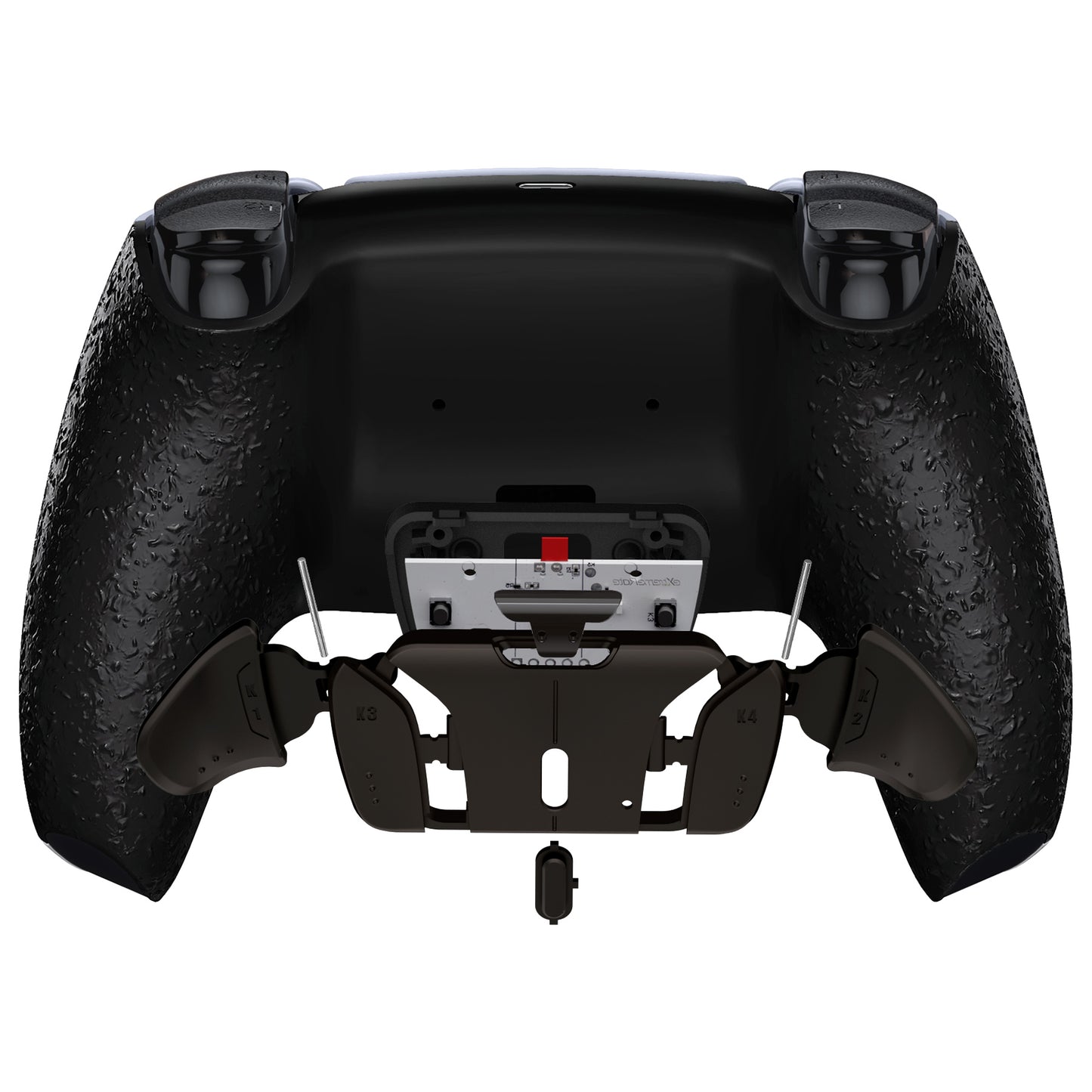 eXtremeRate Retail Black Real Metal Buttons (RMB) Version RISE4 Remap Kit for PS5 Controller BDM-030 with Textured Black Redesigned Back Shell, Upgrade Board & 4 Back Buttons for PS5 Controller - YPFJ7006G3