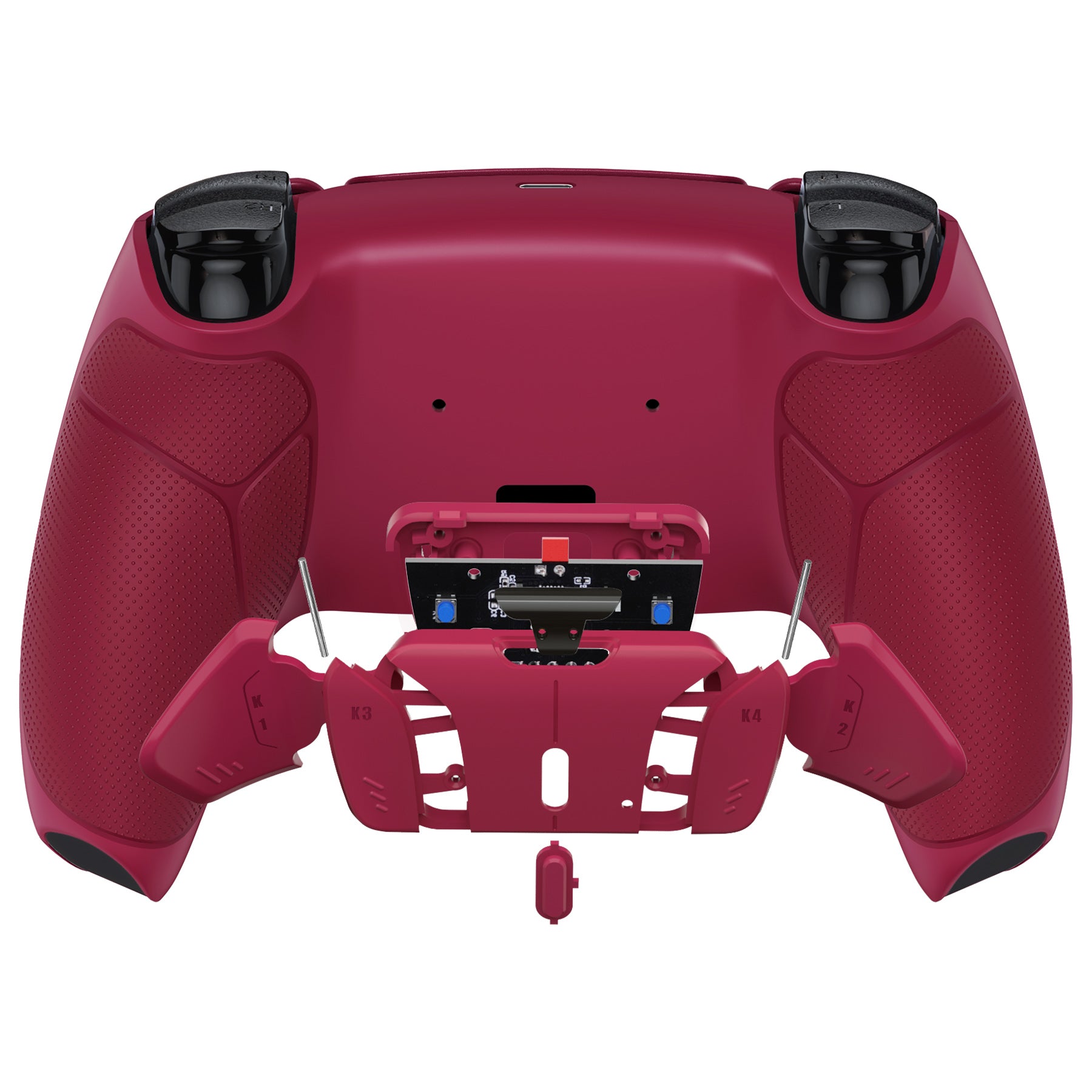 eXtremeRate Retail Cosmic Red Rubberized Grip Remappable RISE 4.0 Remap Kit for PS5 Controller BDM 010 & BDM 020, Upgrade Board & Redesigned Back Shell & 4 Back Buttons for PS5 Controller - Controller NOT Included - YPFU6008