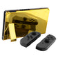 eXtremeRate Retail Chrome Gold Console Back Plate DIY Replacement Housing Shell Case for Nintendo Switch Console with Kickstand - JoyCon Shell NOT Included - ZD401