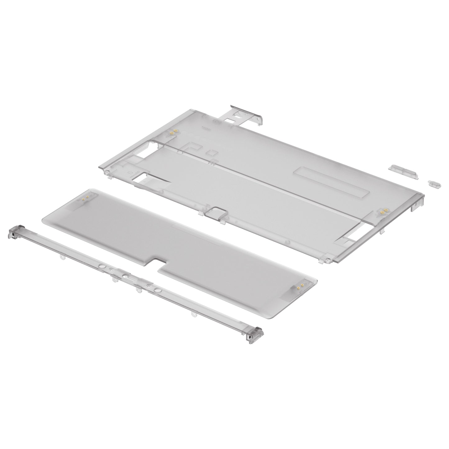 eXtremeRate Retail Clear Black Console Back Plate DIY Replacement Housing Shell Case with Kickstand for Nintendo Switch OLED – Console and Joycon NOT Included - ZNSOM5005