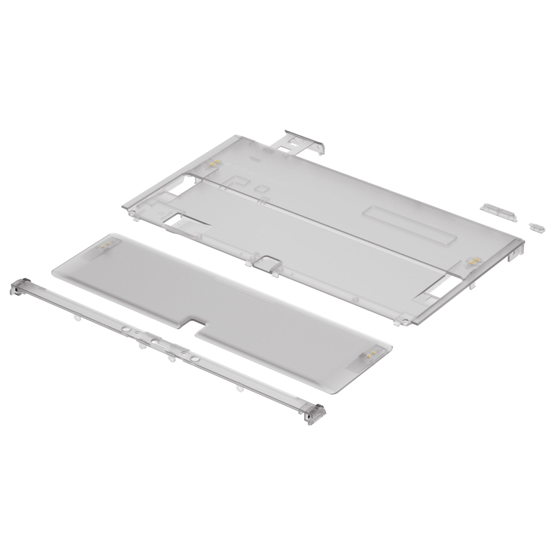 eXtremeRate Retail Clear Black Console Back Plate DIY Replacement Housing Shell Case with Kickstand for Nintendo Switch OLED – Console and Joycon NOT Included - ZNSOM5005