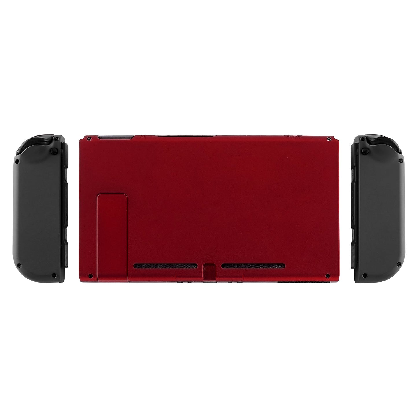eXtremeRate Retail Soft Touch Grip Red Console Back Plate DIY Replacement Housing Shell Case for Nintendo Switch Console with Kickstand - JoyCon Shell NOT Included - ZP302