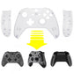 eXtremeRate Retail Transparent Clear Top Shell Front Housing Faceplate Replacement Parts with Side Rails Panel for Xbox One X & One S Controller (Model 1708) - ZSXOFX15
