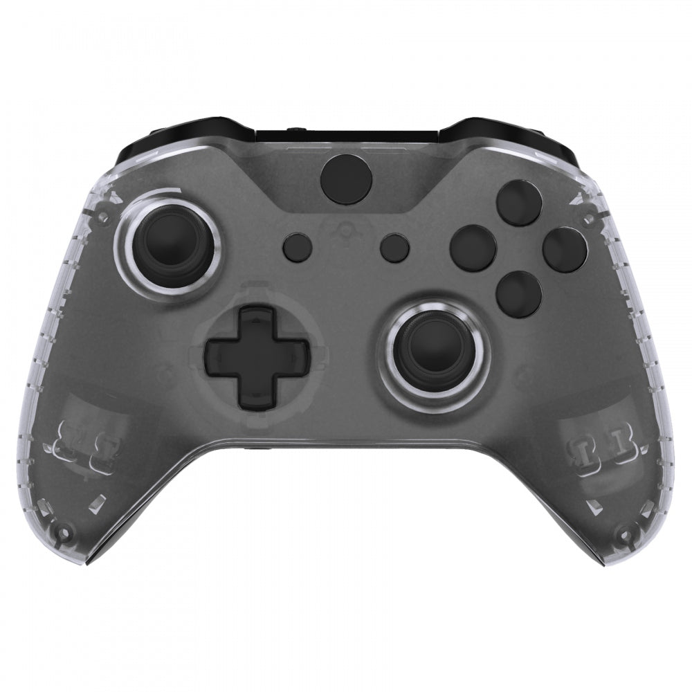 eXtremeRate Retail Transparent Clear Top Shell Front Housing Faceplate Replacement Parts with Side Rails Panel for Xbox One X & One S Controller (Model 1708) - ZSXOFX15