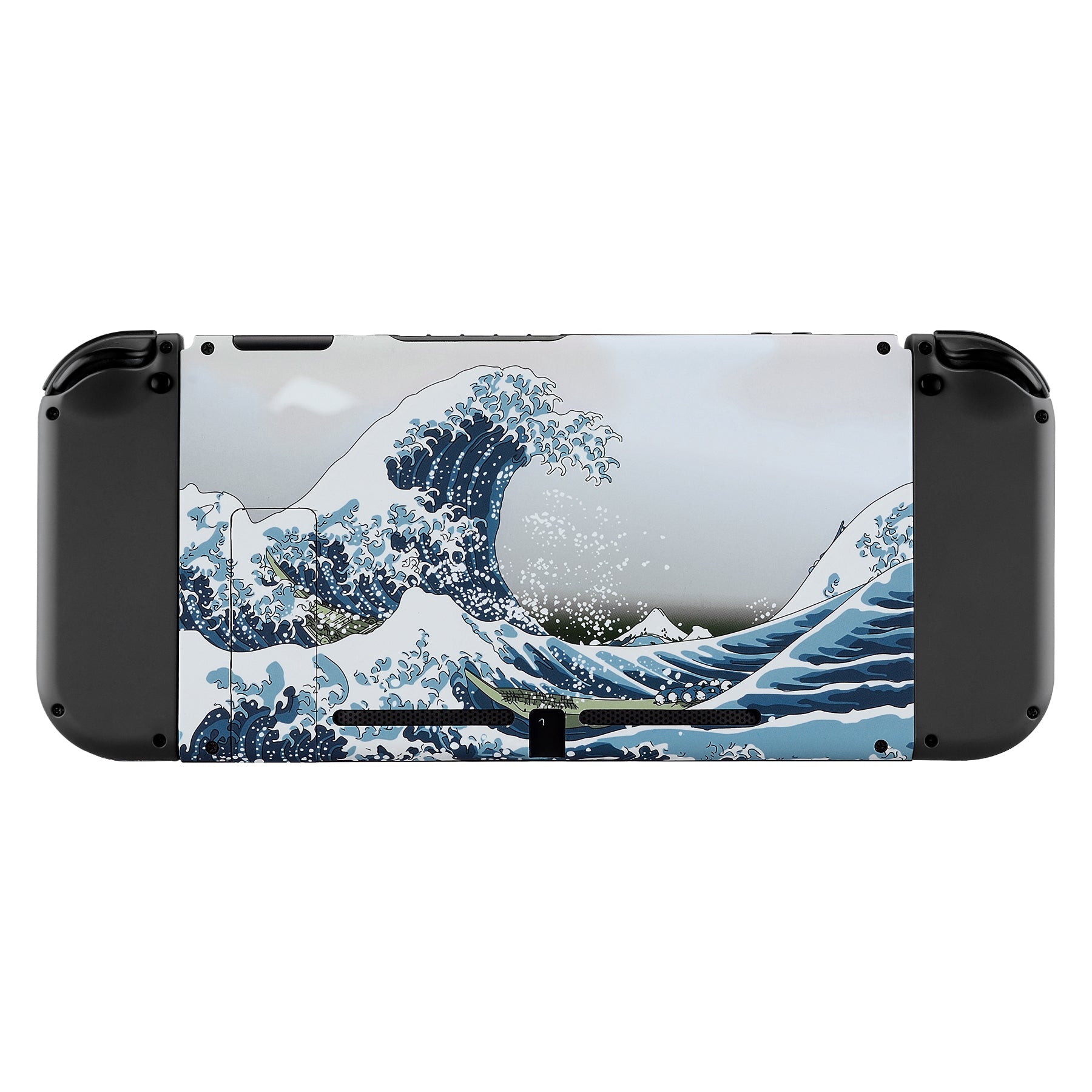 eXtremeRate Soft Touch Grip The Great Wave Console Back Plate DIY