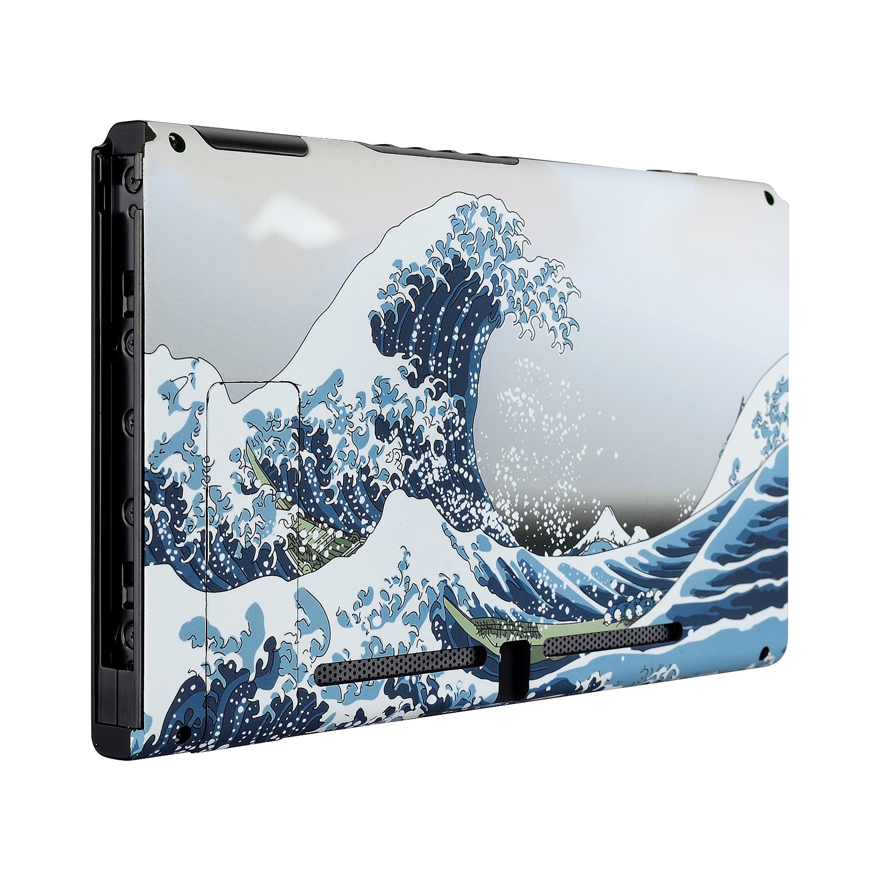 eXtremeRate Soft Touch Grip The Great Wave Console Back Plate DIY