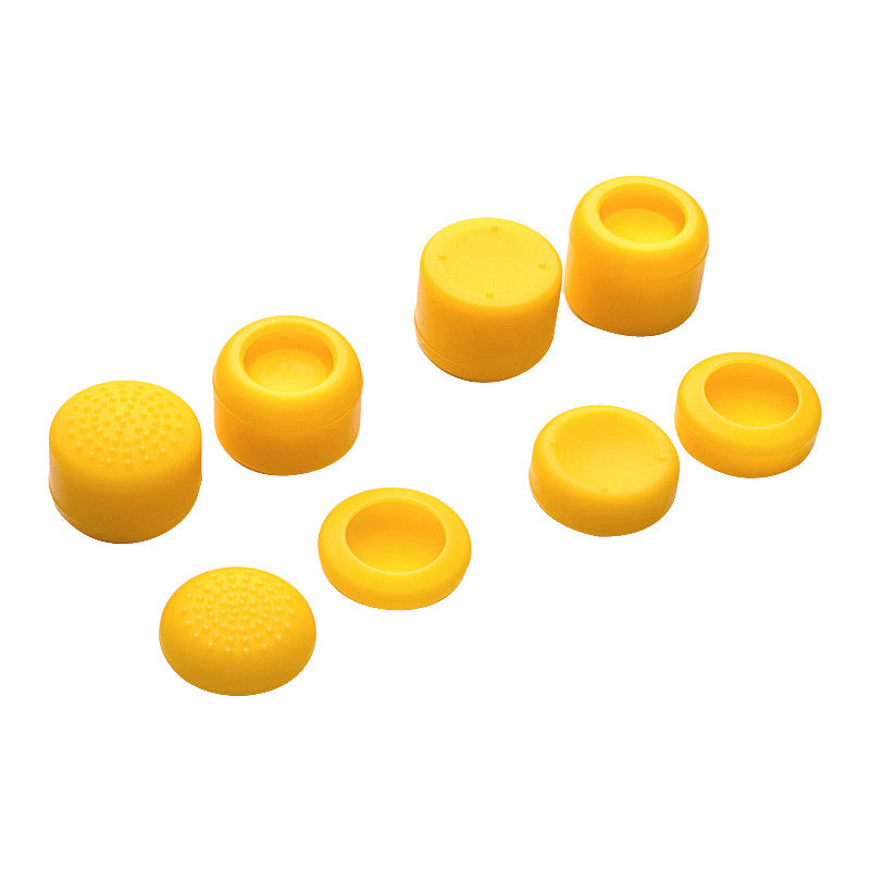 eXtremeRate Retail 8 Yellow Silicone Rubber Precision Platporm Raised Analog Sticks Thumb Grips for ps4 Slim ps4 Pro Thumbsticks -ZXBJ1240